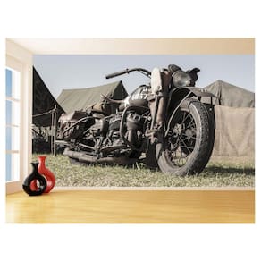 Papel De Parede 3D Moto Custom Chopper Viagem 3,5M Bkm94