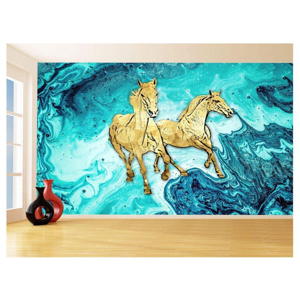 Papel De Parede Animais Pop Art Cavalos Cores 3,5M Pxa348