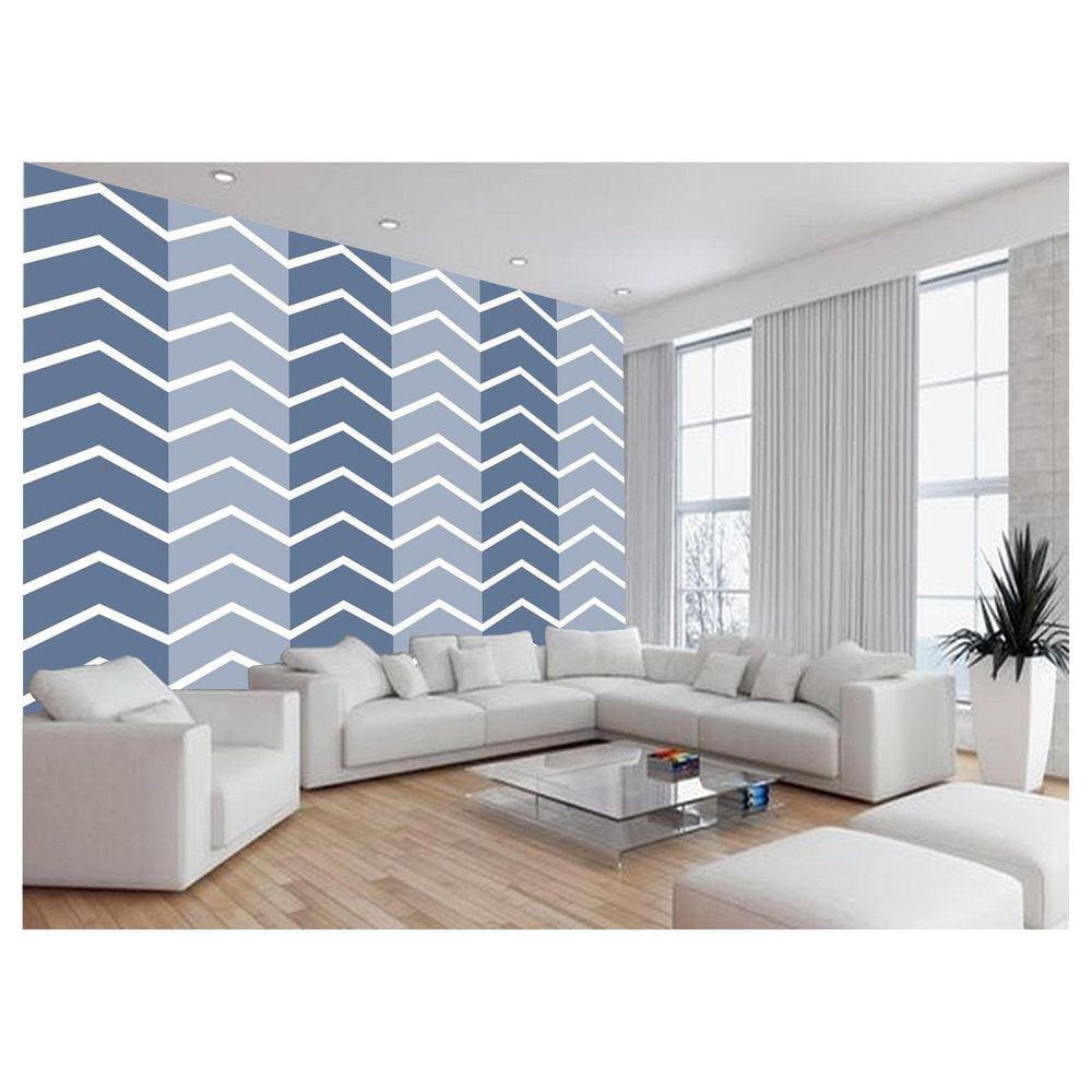 Papel De Parede 3D Sala Chevron Zig Zag Listras 3,5M Zig51