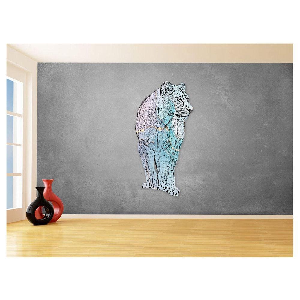 Papel De Parede Animais Pop Art Leoa Colorido 3,5M Pxa458