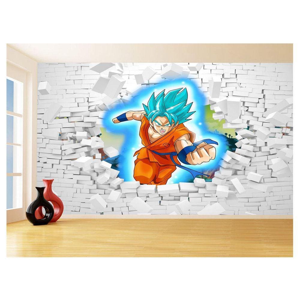 Papel De Parede 3D Dragon Ball Goku Vegeta Anime 3,5M Dbz69