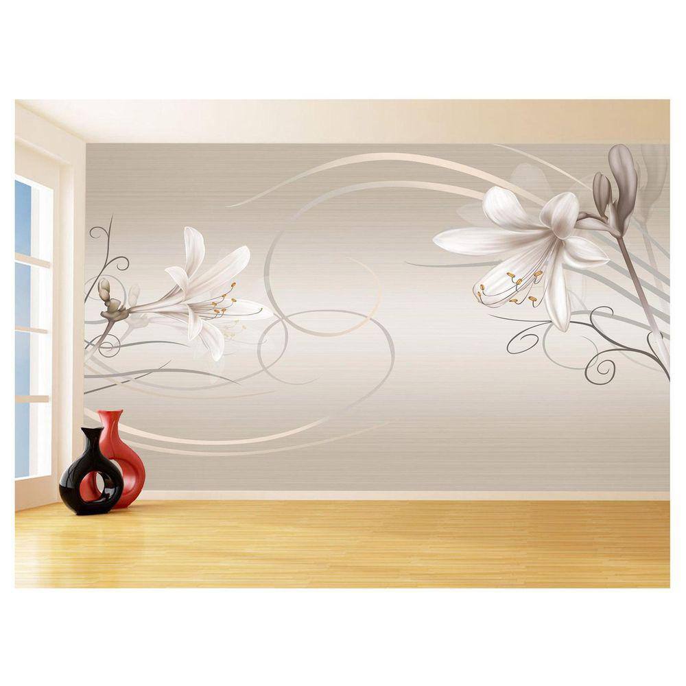 Papel De Parede 3D Floral Textura Sala Flores 3,5M Xfl255