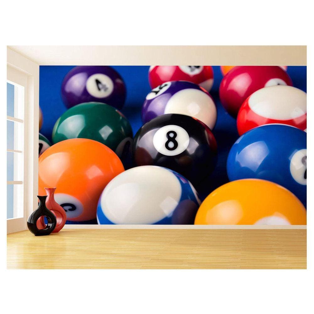 Papel De Parede 3D Salão De Jogos Bilhar Sinuca 3,5M Jcs18