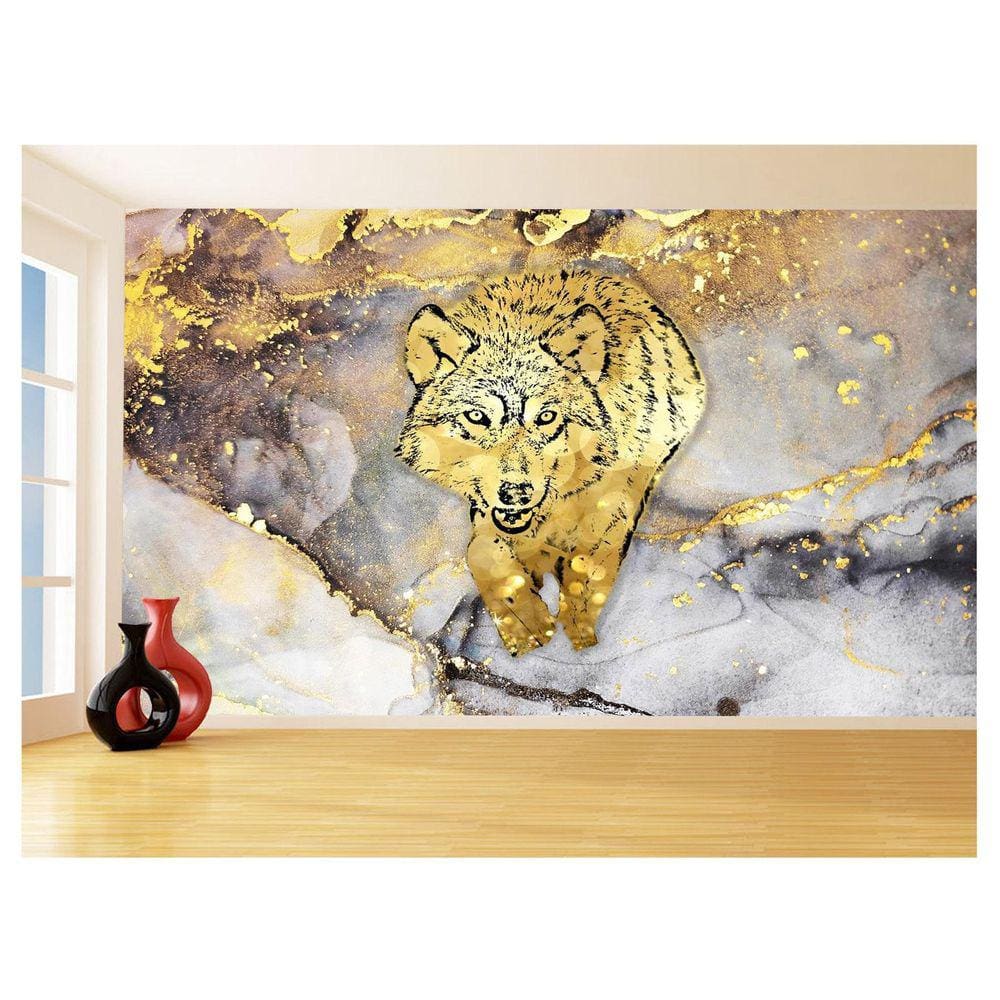 Papel De Parede Animais Pop Art Lobo Colorido 3,5M Pxa592