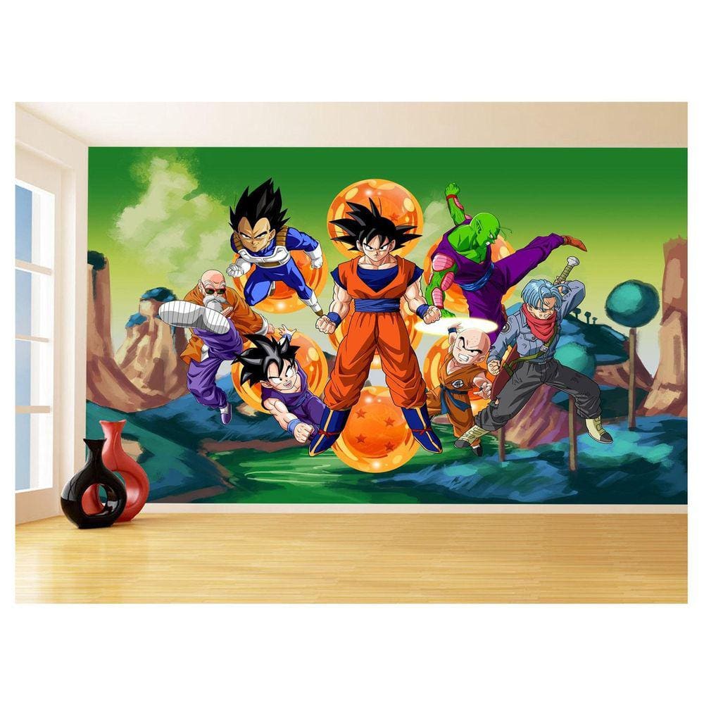 Papel De Parede Dragon Ball Goku Vegeta Anime 3,5M Dbz283