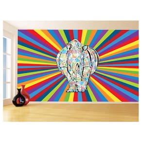 Papel De Parede 3D Animais Pop Art Rinoceronte 3,5M Pxa503
