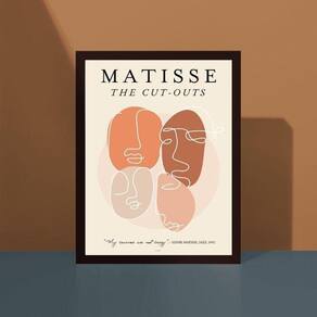Quadro Matisse Minimalista Tons Terrosos 45x34cm