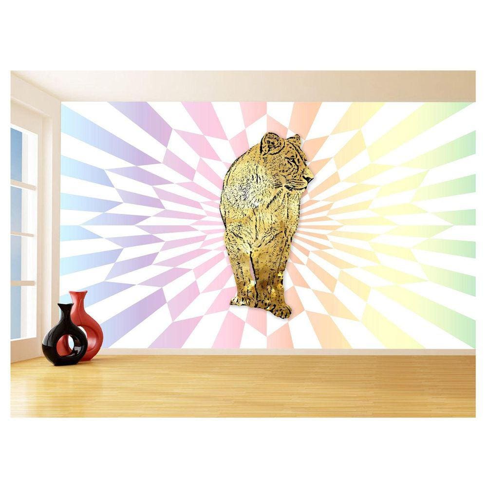 Papel De Parede Animais Pop Art Leoa Colorido 3,5M Pxa450