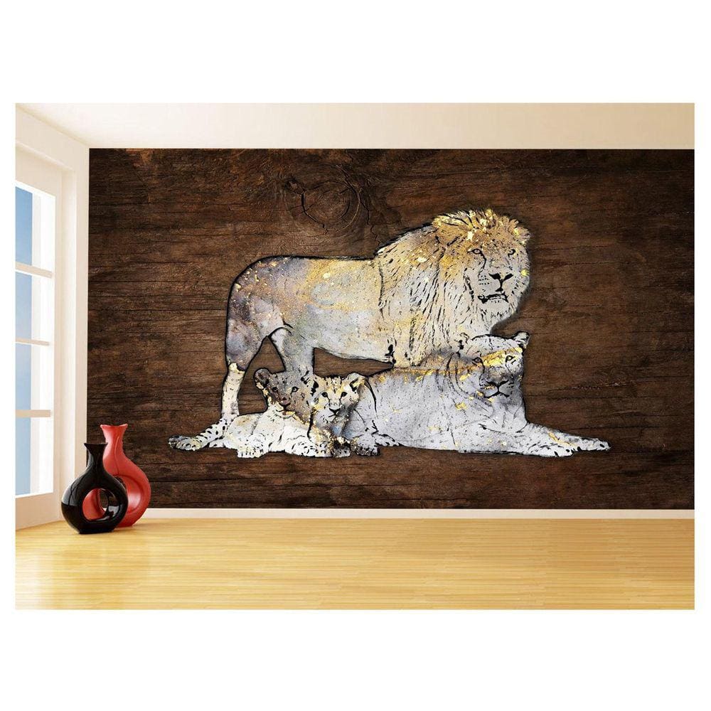 Papel De Parede Animais Pop Art Familia Leões 3,5M Pxa430