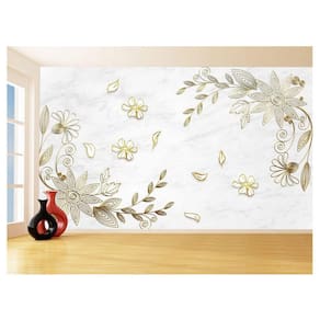 Papel De Parede 3D Floral Textura Sala Flores 3,5M Xfl312