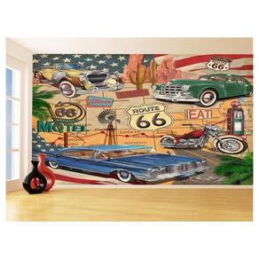 Papel De Parede 3D Carro Antigo Hot Rod Custom 3,5M Cxr92