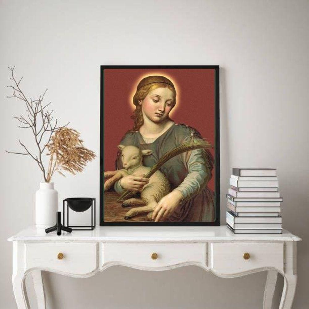 Quadro Decorativo Santa Inês 33X24Cm