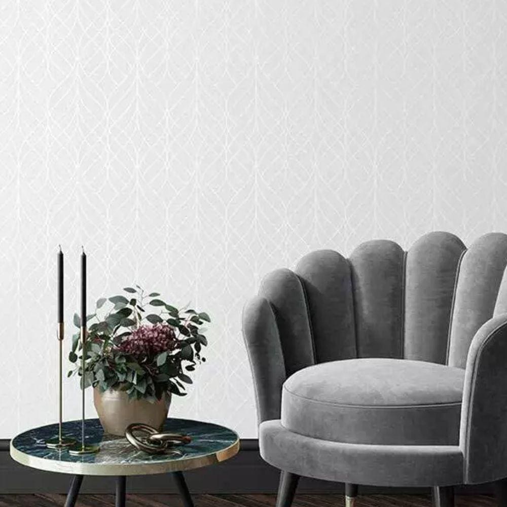 Papel de Parede Lille Folhagem Cinza 56709