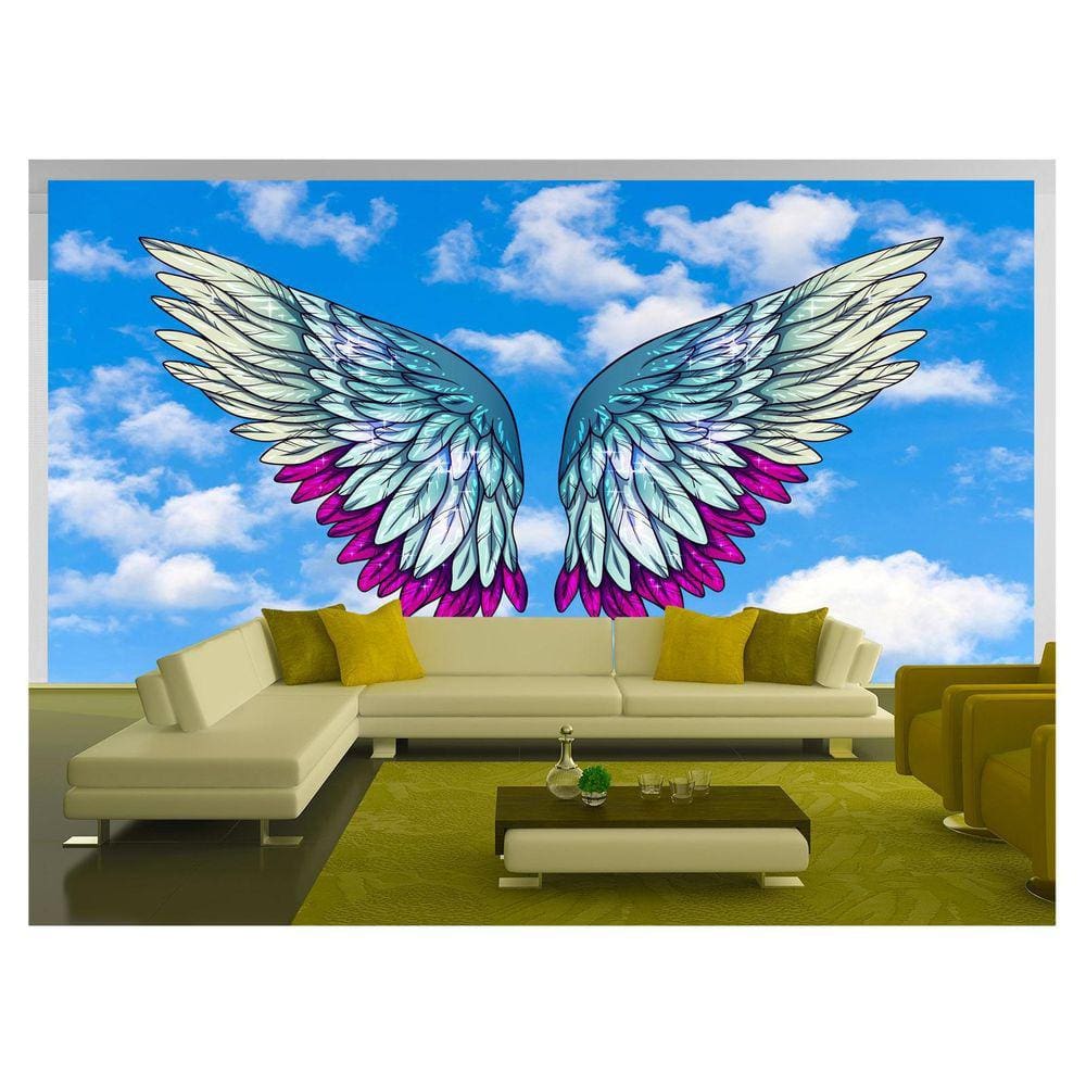 Papel De Parede 3D Arte Asas Selfie Insta Cores 3,5M Tra315