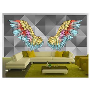 Papel De Parede 3D Arte Asas Selfie Insta Cores 3,5M Tra265