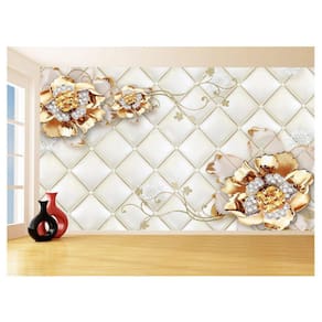 Papel De Parede 3D Floral Textura Sala Flores 3,5M Xfl304