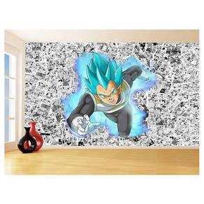 Papel De Parede Dragon Ball Vegeta Blue Anime 3,5M Dbz579