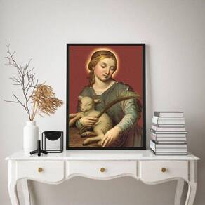 Quadro Decorativo Santa Inês 33X24Cm - Com Vidro