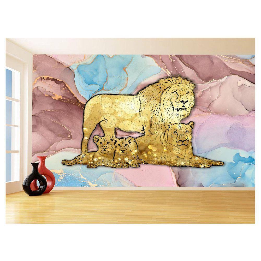 Papel De Parede Animais Pop Art Familia Leões 3,5M Pxa398