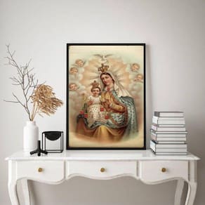 Quadro Decorativo Nossa Senhora Do Carmo Vintage 33X24Cm