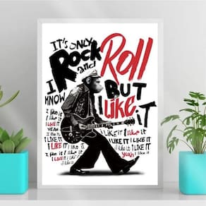 Quadro Decorativo Macaco Rock and Roll 24x18cm
