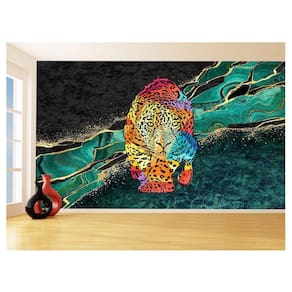 Papel De Parede 3D Animais Pop Art Onça Pintada 3,5M Pxa73