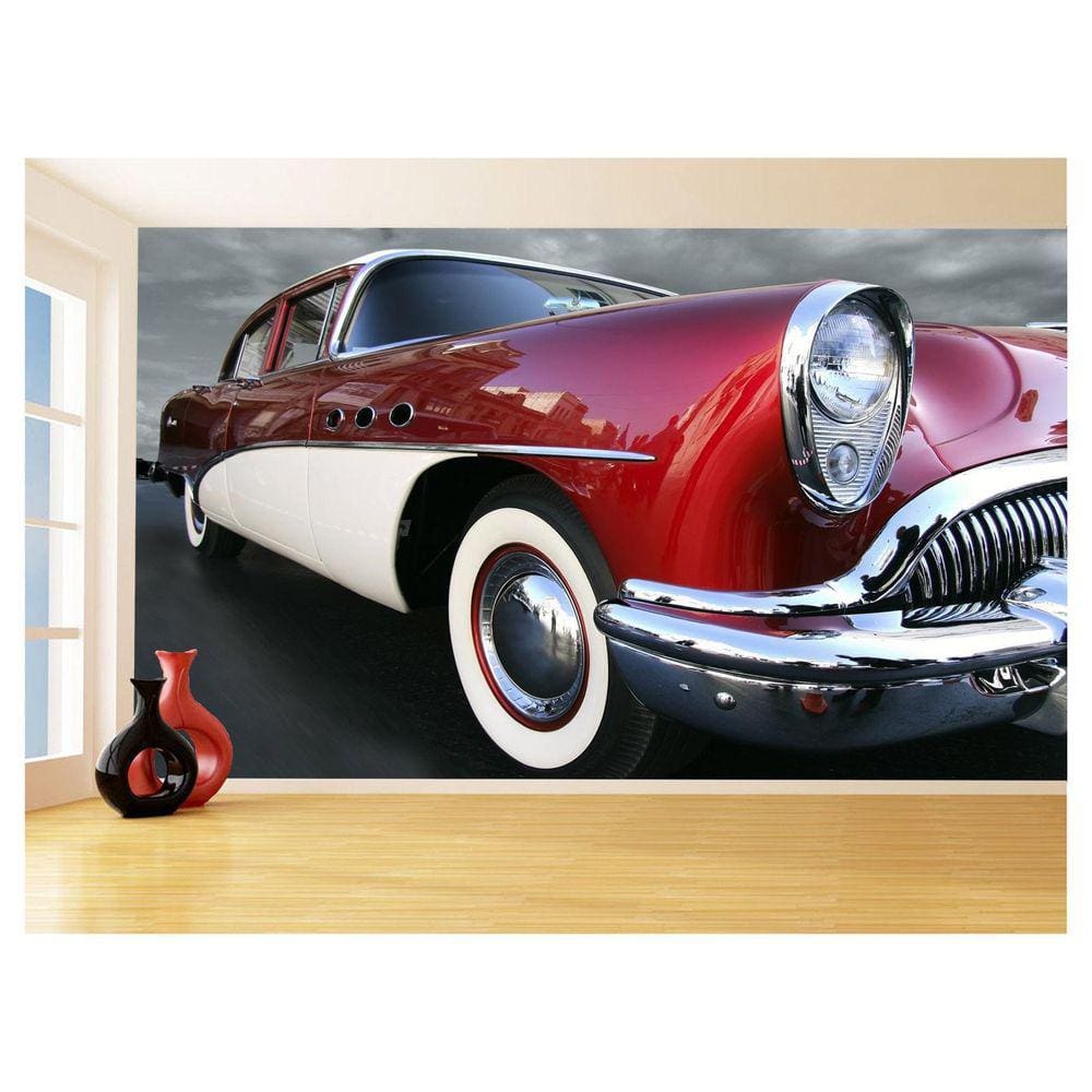 Papel De Parede 3D Carro Antigo Clássico Vintage 3,5M Cxr41