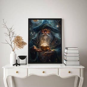Quadro Decorativo Mago Vidente 33X24Cm - Com Vidro