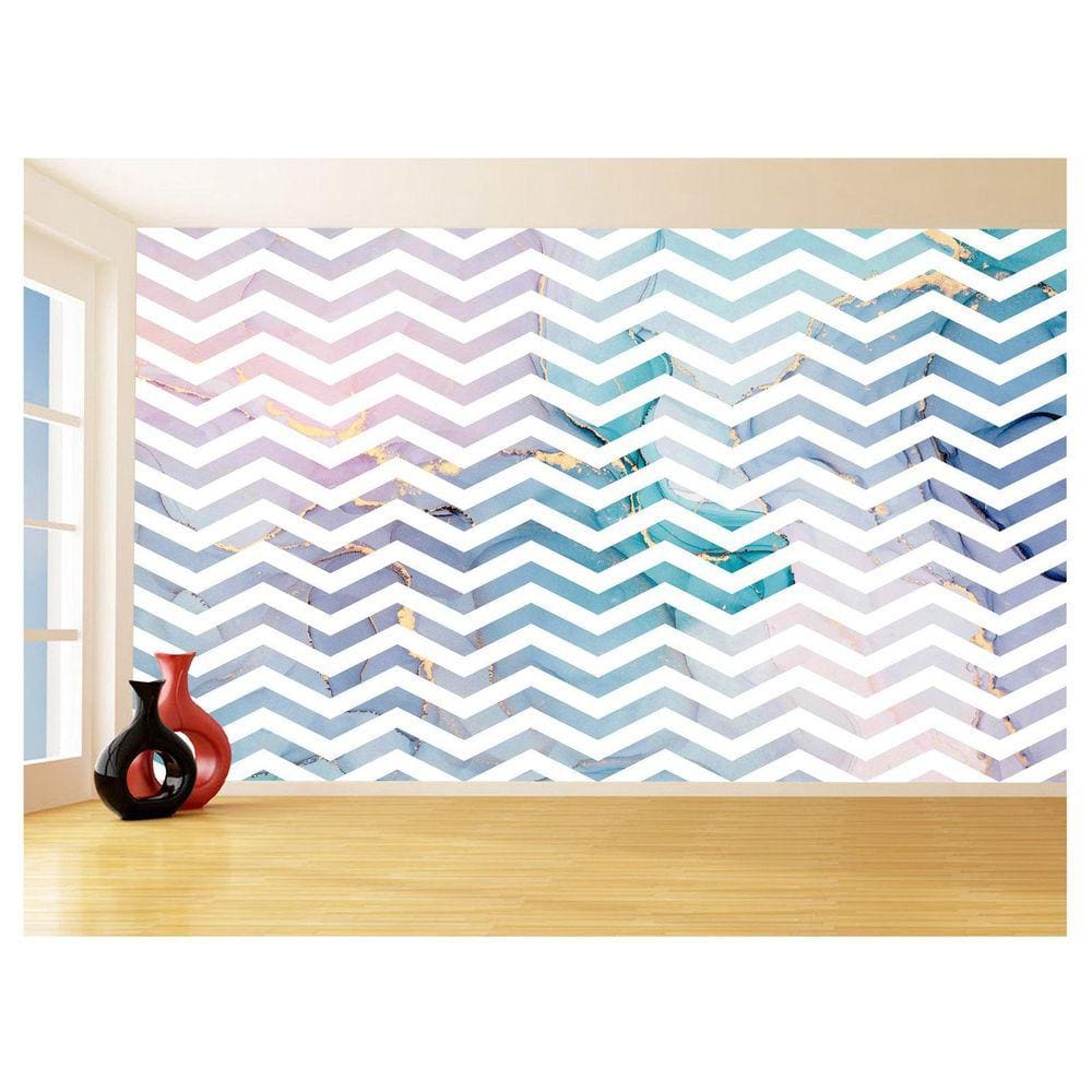 Papel De Parede 3D Sala Chevron Zig Zag Listras 3,5M Zig115
