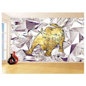 Papel De Parede 3D Animais Pop Art Touro Bull 3,5M Pxa200