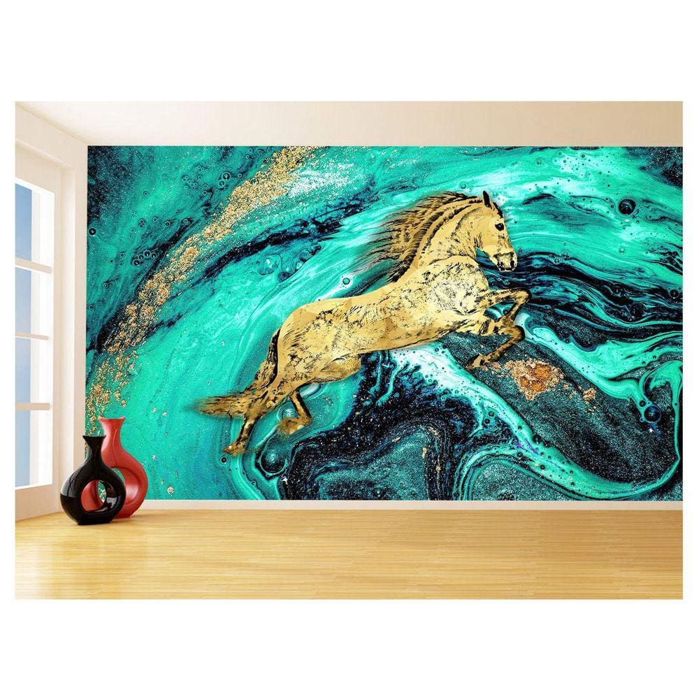 Papel De Parede 3D Animais Pop Art Cavalo Cores 3,5M Pxa304