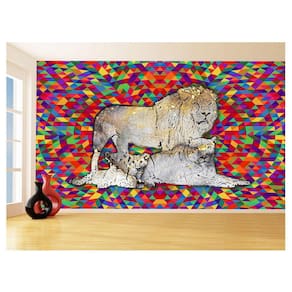 Papel De Parede Animais Pop Art Familia Leões 3,5M Pxa385