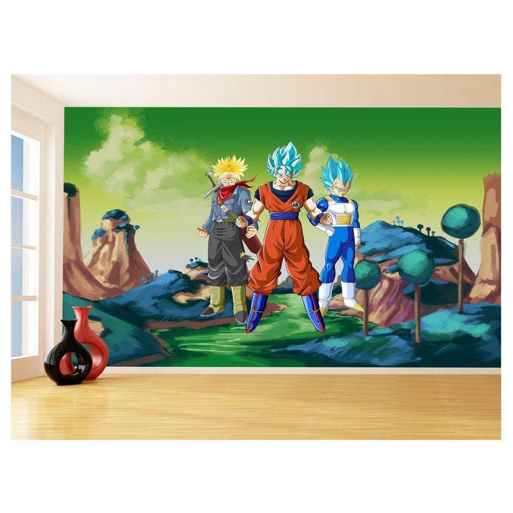 Papel De Parede Dragon Ball Goku Vegeta Anime 3,5M Dbz339