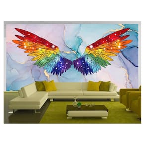 Papel De Parede 3D Arte Asas Selfie Insta Cores 3,5M Tra173
