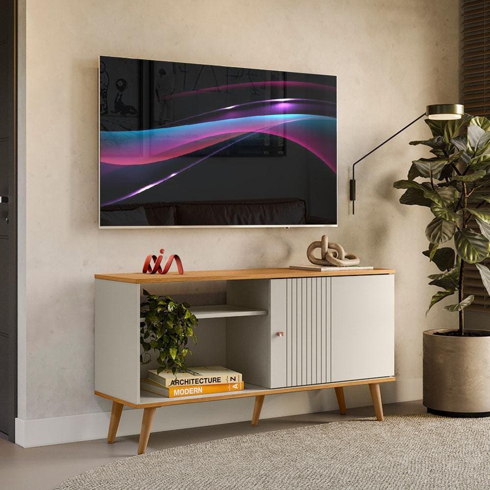 Rack para TV até 50 com porta de correr