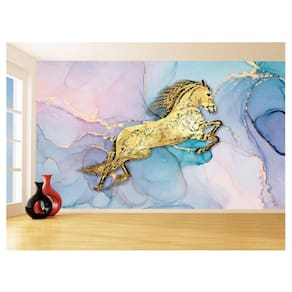 Papel De Parede 3D Animais Pop Art Cavalo Cores 3,5M Pxa303