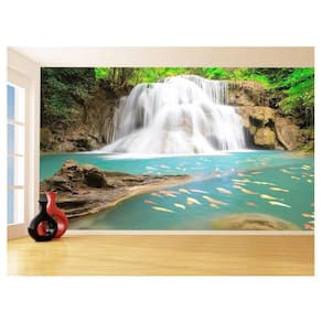 Papel De Parede 3D Paisagem Cachoeira Florestas 3,5M Nch219