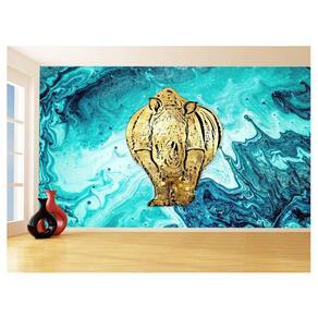 Papel De Parede 3D Animais Pop Art Rinoceronte 3,5M Pxa483