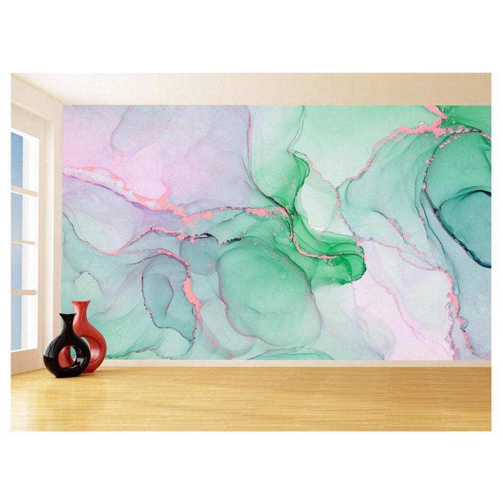 Papel De Parede 3D Estilo Marmore Tintas Cores 3,5M Mbr162