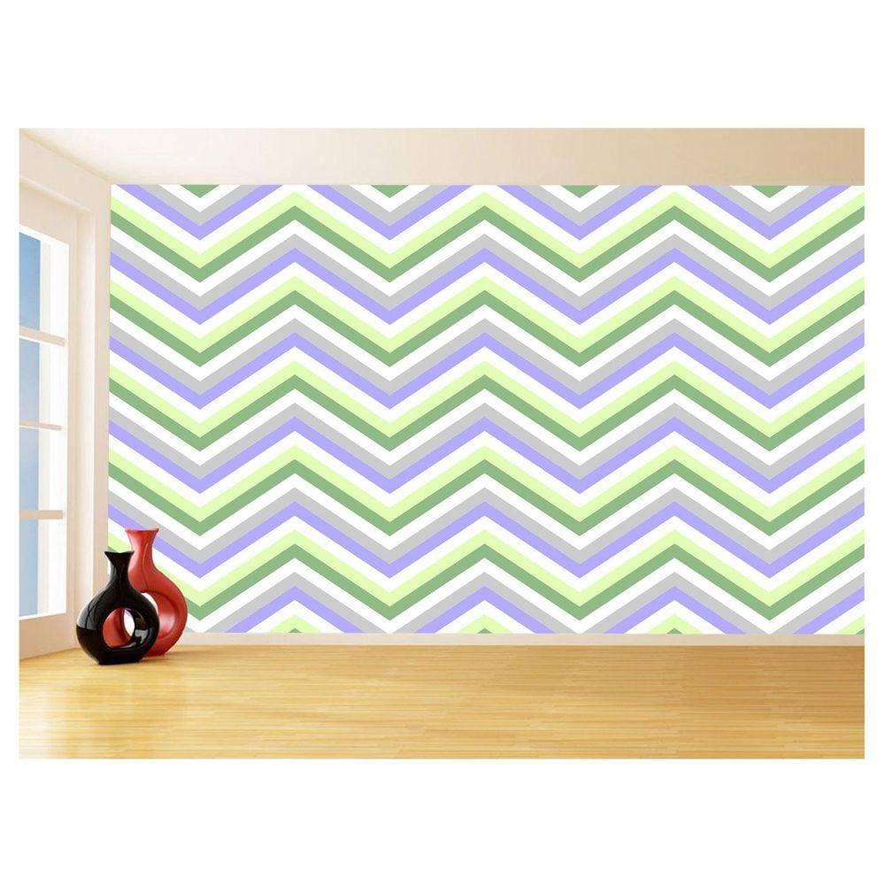 Papel De Parede 3D Sala Chevron Zig Zag Listras 3,5M Zig58