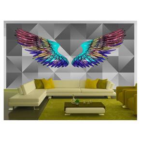 Papel De Parede 3D Arte Asas Selfie Insta Cores 3,5M Tra255