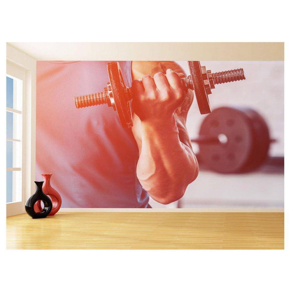 Papel De Parede 3D Academia Exercício Crossfit 3,5M Aca18