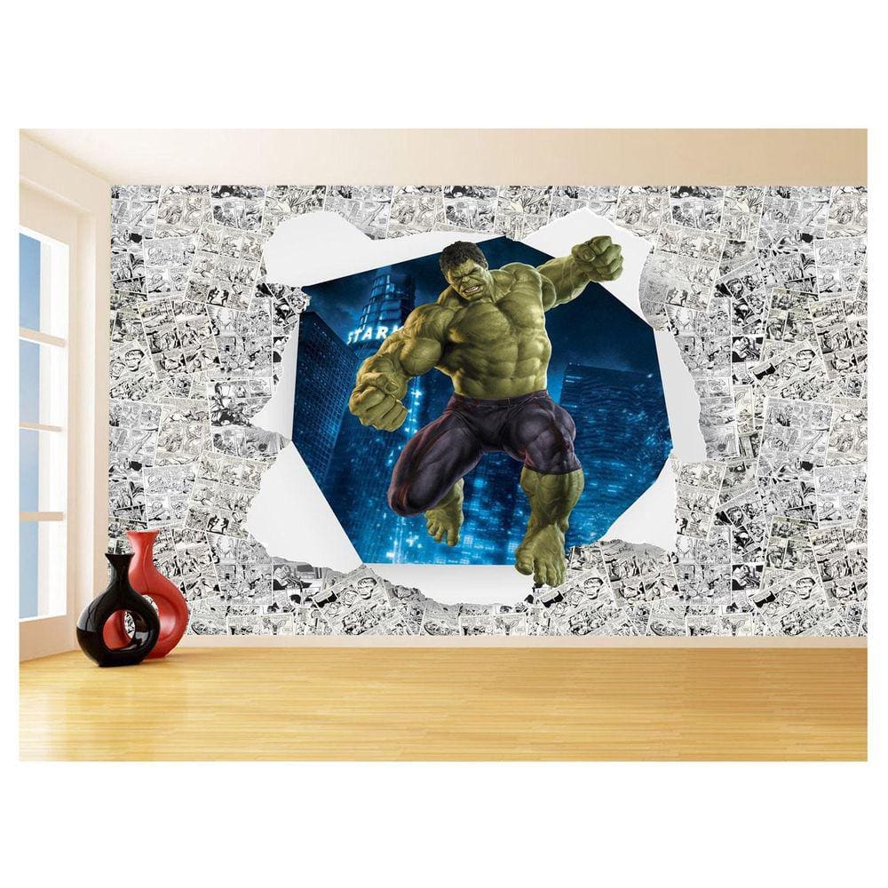 Papel De Parede 3D Heróis Página Quadrinhos Hq 3,5M Nhma219