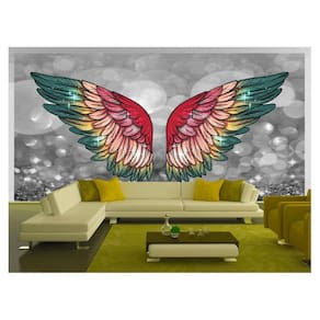 Papel De Parede 3D Arte Asas Selfie Insta Cores 3,5M Tra298