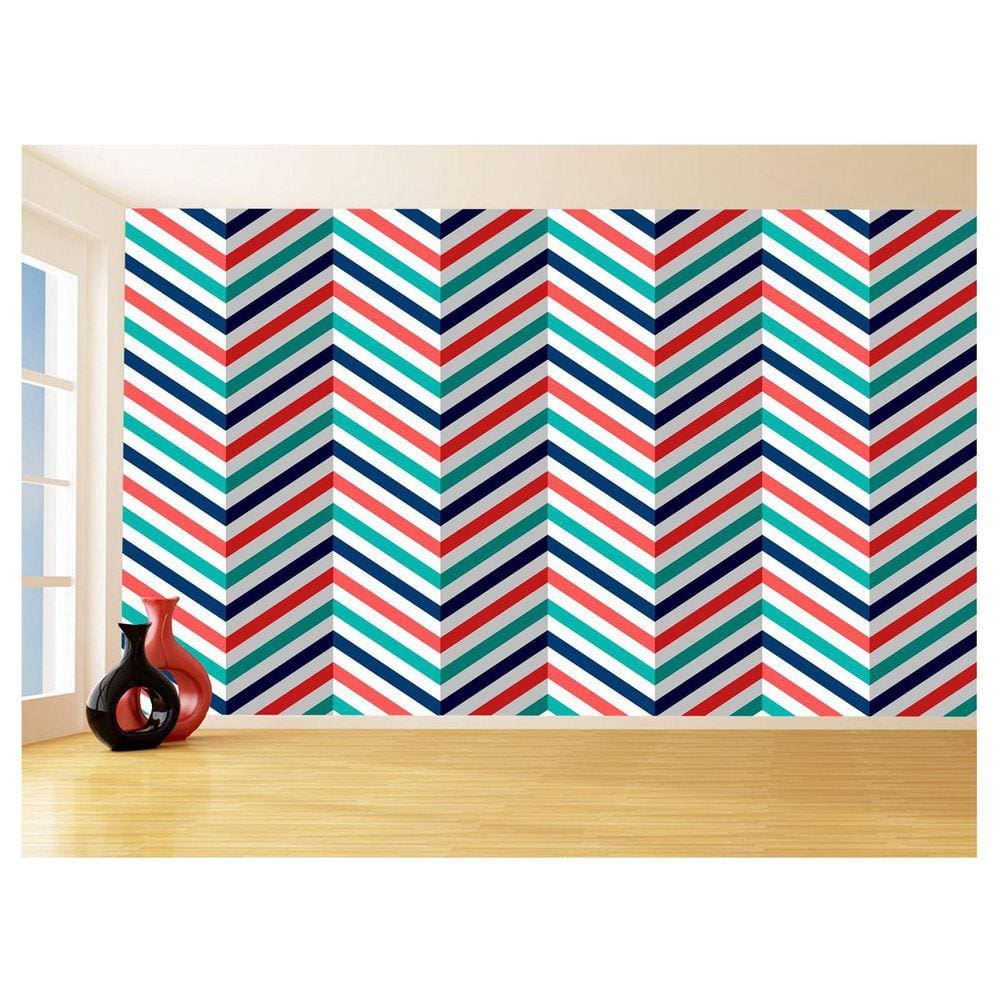 Papel De Parede 3D Sala Chevron Zig Zag Listras 3,5M Zig36