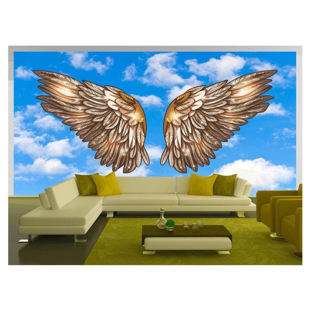 Papel De Parede 3D Arte Asas Selfie Insta Cores 3,5M Tra314