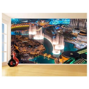 Papel De Parede 3D Cidade Dubai Paisagem Fontes 3,5M Ncd260