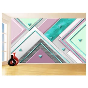 Papel De Parede 3D Estilo Marmore Cores Formas 3,5M Mbr66