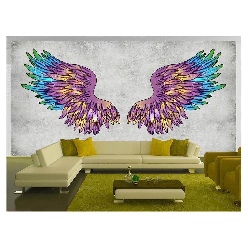 Papel De Parede 3D Arte Asas Selfie Insta Cores 3,5M Tra379