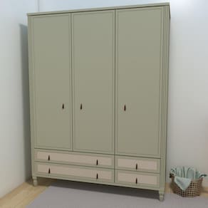 Guarda Roupa Infantil 3 Portas Tudor Plus Verde